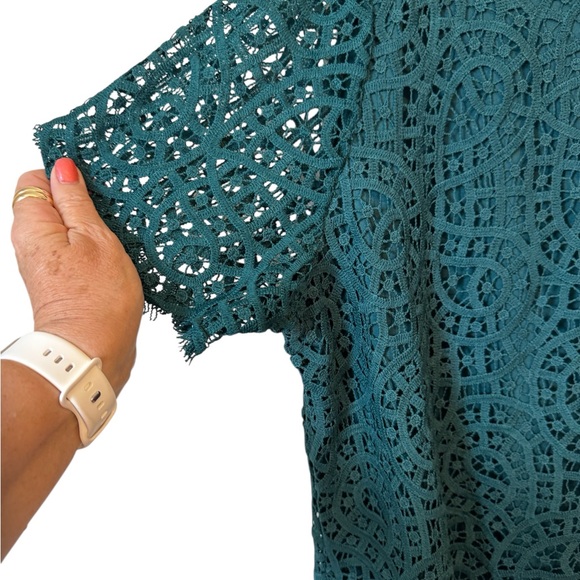 GORGEOUS TEAL LACE FULLY LINED TOP PLUS: 2X #W - Picture 3 of 9
